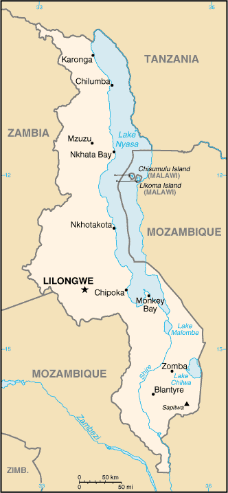 Lake Malawi comprises about a