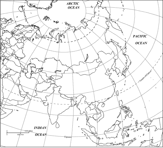 blank map of asia physical. Blank Map of Asia