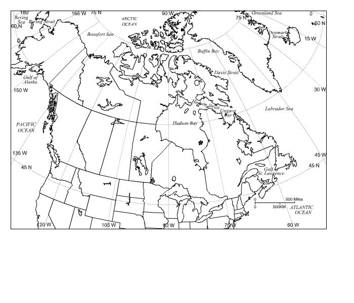 map of canada blank