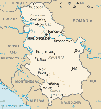 World Map Serbia