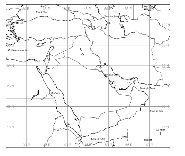 Middle East Blank Map