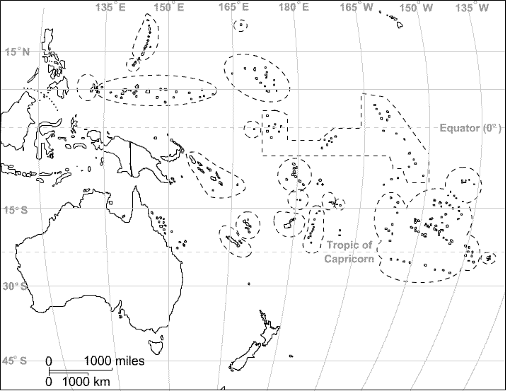 Blank Map of Oceania