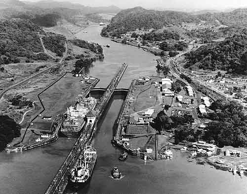 Image result for picture of panama canal built