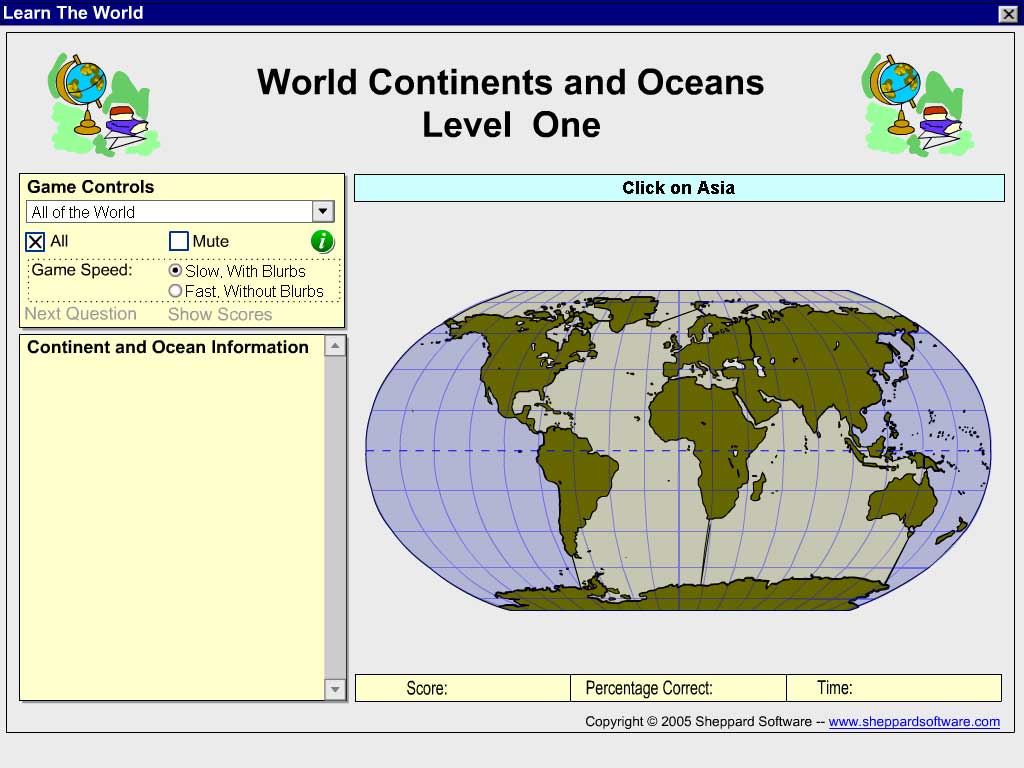 World Map 7 Continents And Oceans