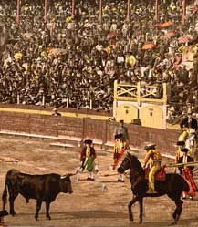 A bull fight, Barcelona, Spain: Courtesy of Library of Congress