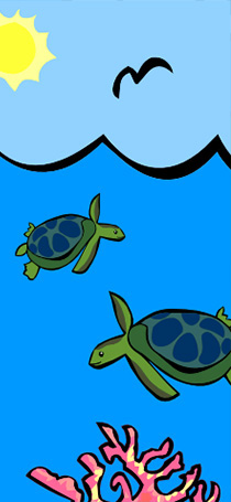 sea turtles in the ocean
