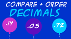 Decimals - Ordering - Balloon Pop Game