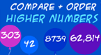compare and order Higher Numbers - balloon pop 