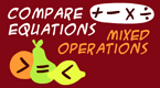 compare equations - mixed operations math game