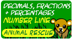 animal rescue percentages fractions decimals number line