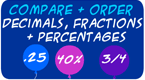 Decimals, Fractions, Percentages - Balloon Pop