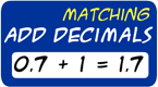 Add Decimals - Matching Math Game