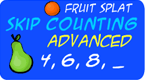 skip count advanced - fruit splat  math game