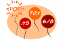 balloonpop comparing percents, decimals fractions