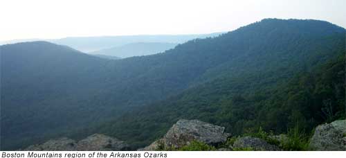 White Rock Mountain in the Boston Mountains region of the Arkansas Ozarks. Charles Smith 2003: I, the creator of this work, hereby release it into the public domain. This applies worldwide.